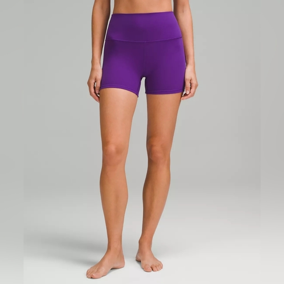 lululemon athletica Womens Size 14 College Purple 4" HighRise Align Biker Shorts - Picture 1 of 8